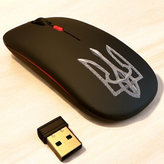 Мышка Бесшумная Беспроводная Kerui K101 USB 2.4G + Bluetooth для Windows Android Macbook Ноутбука Планшета С подсветкой Тризуб - изображение 6