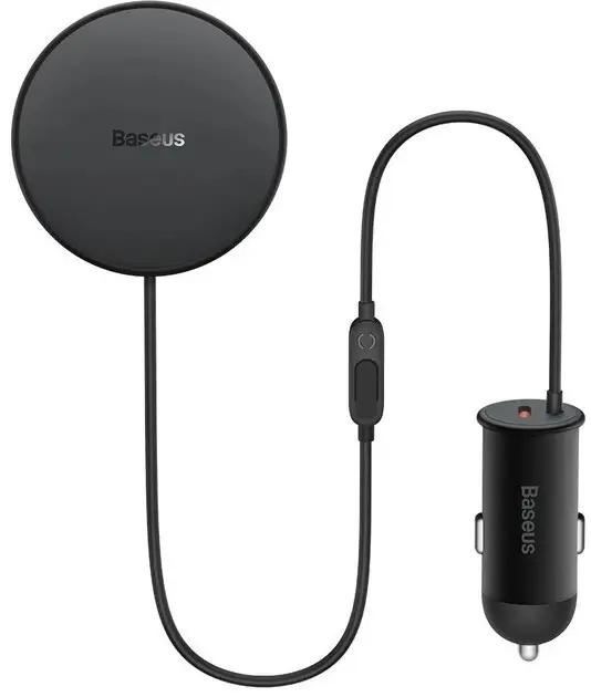 Бездротовий автомобільний зарядний пристрій Baseus CW01 MagSafe Wireless Charging 15 W (+ АЗП USB 25W) C40141000111-01 Black - зображення 1