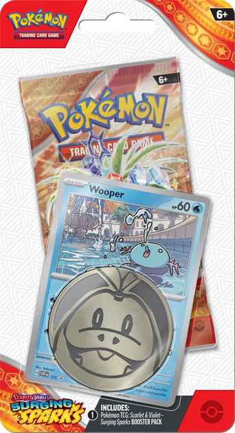 Карти для настільної гри Rebel Pokémon TCG: Scarlet & Violet - Surging Sparks - Checklane Blister Display 12 шт. (820650869433) - зображення 3