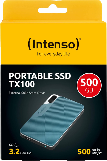 SSD dysk Intenso TX100 500 GB USB 3.2 Grey/Blue (3826450) - obraz 3