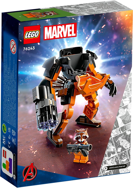 Zestaw klocków LEGO Super Heroes Rocketa Mech Armour 98 elementów 4 szt (76243) - obraz 2