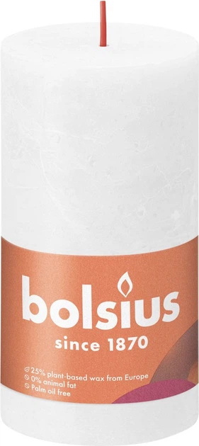 Свеча Bolsius Рустик столбик Shine 130 х 68 Белая (8717847146632) - изображение 2