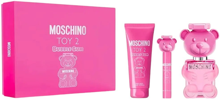 Zestaw dla kobiet Moschino Toy 2 Bubble Gum Woda toaletowa 100 ml + Balsam do ciała 100 ml + Miniaturka Woda toaletowa 10 ml (8011003889457) - obraz 1