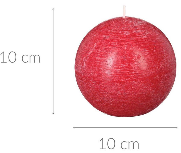 Świeca Atmosphera ozdobna Olia 10 cm Czerwona (3560238479476) - obraz 2