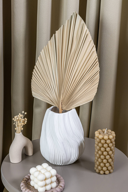 Свічка Boltze Home Pearls декоративна 14 x 7 см Бежева (5902973432978) - зображення 5