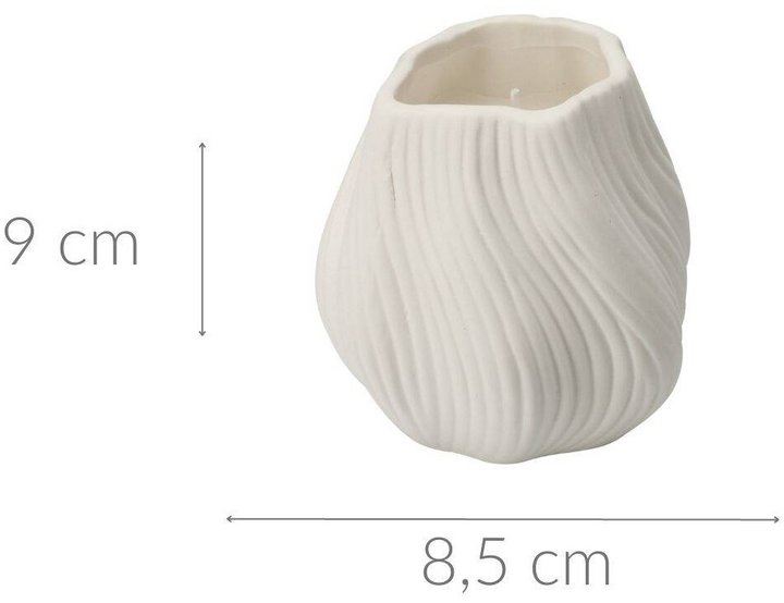 Świeczka Home Styling Collection w porcelanowym naczyniu 9 cm Biała (8720573613019) - obraz 2