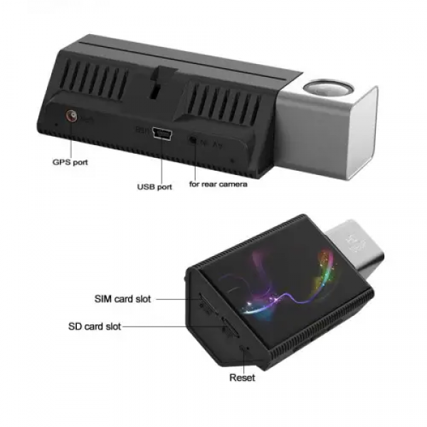 Відеореєстратор 3" сенсорний єкран Full HD Android 4G GPS WiFi ADAS BT 2 камеры AKS11 - изображение 2
