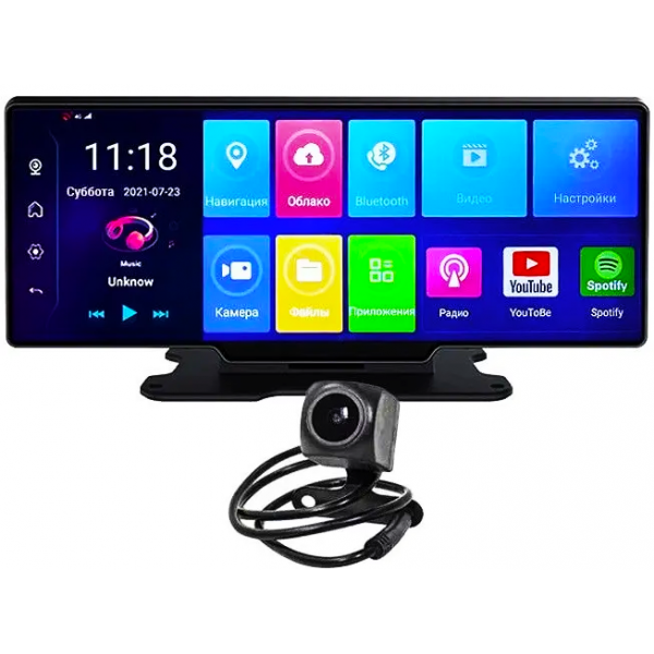 Відеореєстратор на торпеду 10.26" 4K Full HD сенсор 4G Sім GPS Android Wi-Fi Carplay Android Auto Hands-Free FM-трансмітер 2 камери KST99 - Фото 2 Відеореєстратор на торпеду 10.26" 4K Full HD сенсор 4G Sім GPS Android Wi-Fi Carplay Android Auto Hands-Free FM-трансмітер 2 камери KST99 - изображение 2