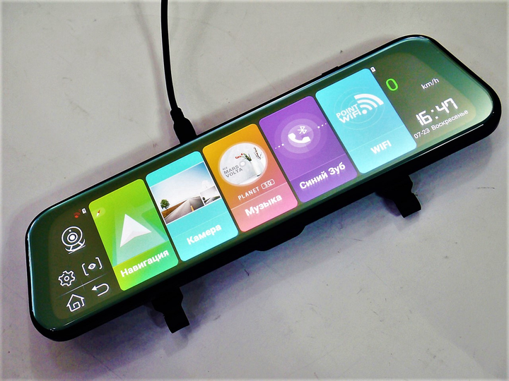 Відеореєстратор зеркало 10" сенсор Full HD 4G SIM Android GPS Wi-Fi Bluetooth FM-трансмітер з камерою заднього огляду AMR-810 - зображення 5