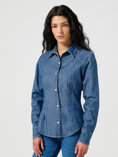 Рубашка джинсовая женская Wrangler 112356470 S Синяя (5401139086692) 