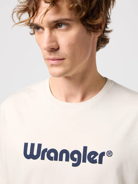 Футболка хлопковая длинная мужская Wrangler 112350523 3XL Белая (5401019845166) - изображение 4