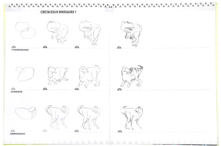 Kolorowanka z naklejkami EeBoo naucz się rysować Dinozaury (689196514487) - obraz 2