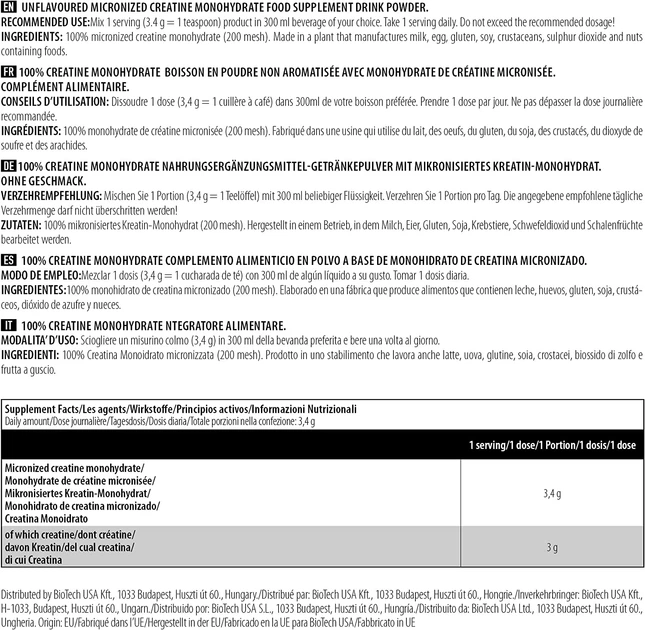 Креатин BiotechUSA 100% Creatine Monohydrate 500 грамм (4384304456) - изображение 2
