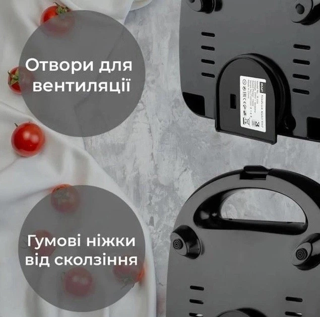 Мультимейкер электрогриль Rainberg RB-5408 4 в 1 для приготовления бутербродов, бельгийских вафель и гриля мощностью 2200 Вт - изображение 3