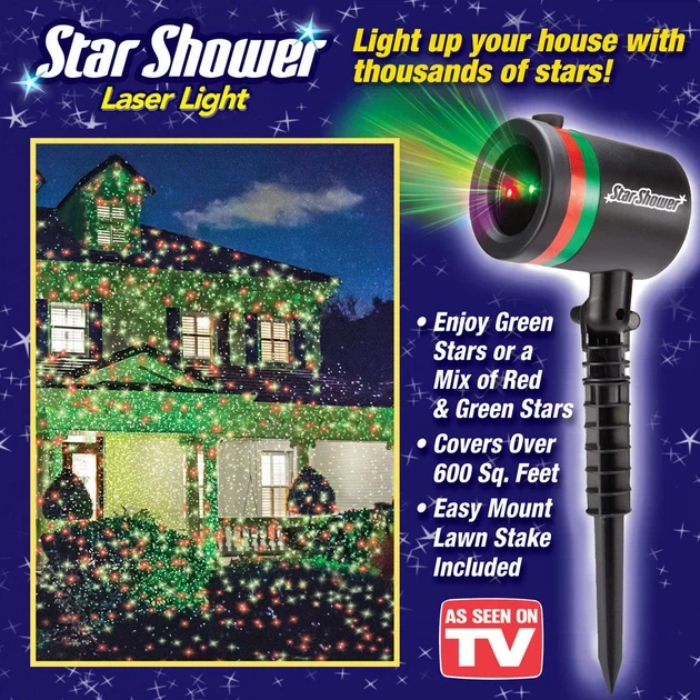 Лазерный проектор - гирлянда на дом STAR SHOWER Laser Light праздничное освещение движущиеся точки - изображение 2