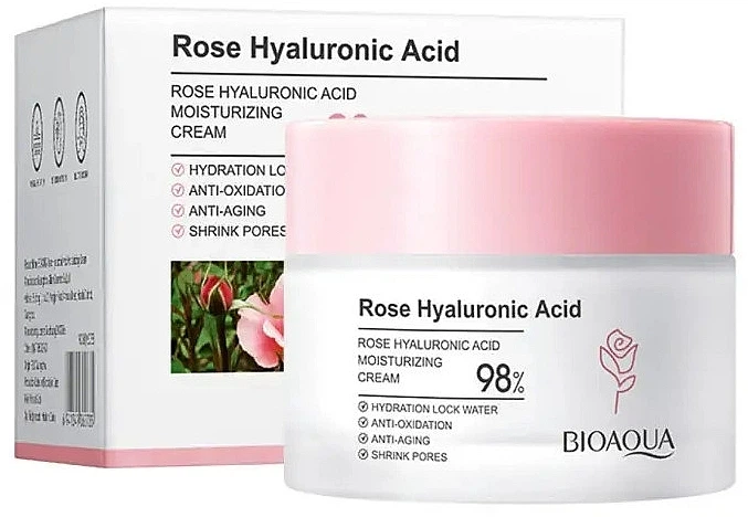 Крем для лица с экстрактом розы и гиалуроновой кислоты - Bioaqua Rose Hyaluronic Acid Cream 50g (1222566-2063587823-2) - Фото 1 Крем для лица с экстрактом розы и гиалуроновой кислоты - Bioaqua Rose Hyaluronic Acid Cream 50g (1222566-2063587823-2) - изображение 1