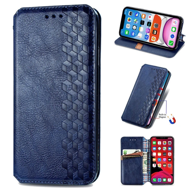 Шкіряний чохол-книжка GETMAN Cubic (PU) для Samsung Galaxy A06 Синій - зображення 3