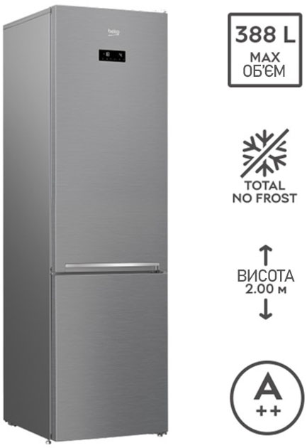Двухкамерный холодильник Beko RCNA406E35ZXB - изображение 2