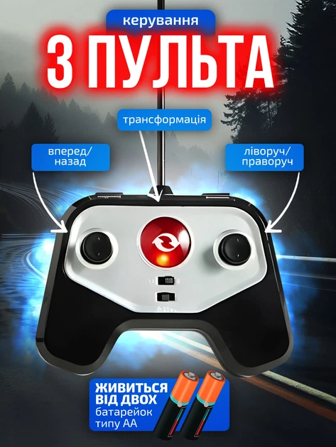 Детская радиоуправляемая машинка на пульте управления трансформер SmartUs UZL10333 стреляющая игрушка с аккумулятором на радио управлении - Фото 3 Детская радиоуправляемая машинка на пульте управления трансформер SmartUs UZL10333 стреляющая игрушка с аккумулятором на радио управлении - изображение 3