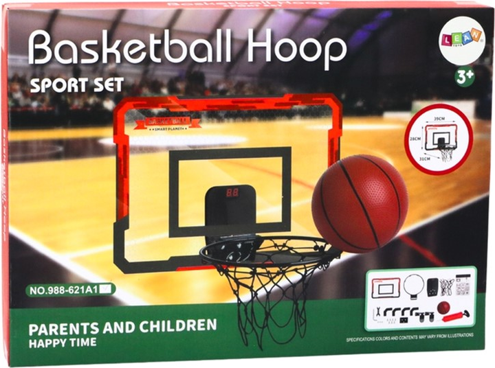 Zestaw do koszykówki Leantoys Kids Basketball Basket Backboard Counter Ball (5905991011033) - obraz 1