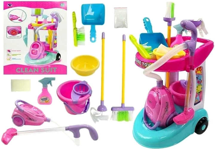 Набір для прибирання LEAN Toys з пилососом та візком (5907625586412) - зображення 3
