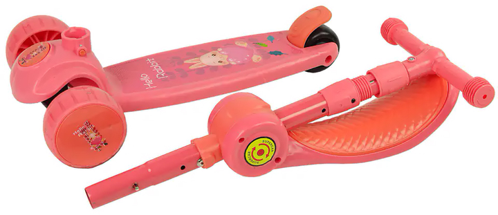 Hulajnoga dziecięca LEAN Toys Balansowa Trójkołowa Różowa (5904665995280) - obraz 4