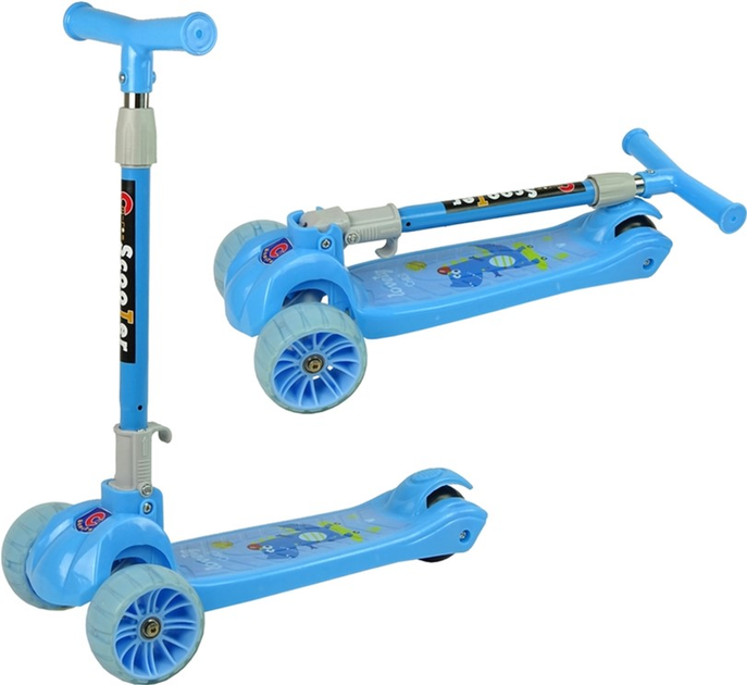 Самокат дитячий LEAN Toys Крокодил балансувальний триколісний Синій (5904665995211) - зображення 6