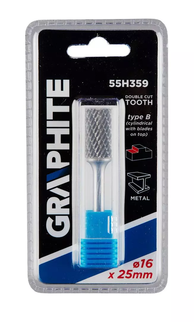 Фреза по металу Graphite HM 16 x 25 мм тип B 55H359 (5902062509031) - зображення 3