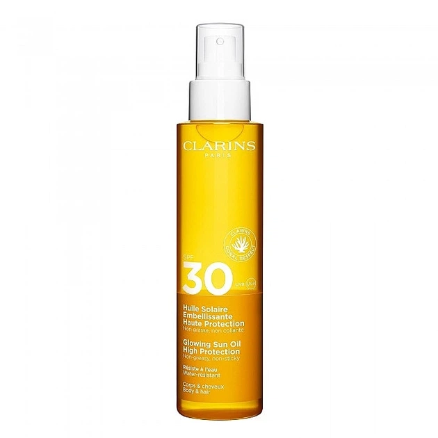 Сонцезахисна олія для тіла - Clarins Glowing Sun Oil High Protection SPF 30 150ml (1309493-21955591) - Фото 1 Сонцезахисна олія для тіла - Clarins Glowing Sun Oil High Protection SPF 30 150ml (1309493-21955591) - зображення 1