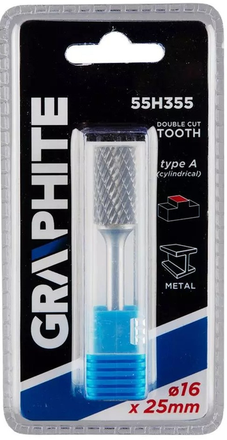 Фреза по металу Graphite HM 16 x 25 мм тип A 55H355 (5902062508997) - зображення 3