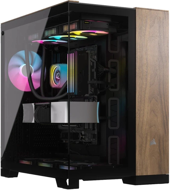 Корпус Corsair 6500X Mid-Tower Black/Walnut Wood (CC-9011282-WW) - зображення 5