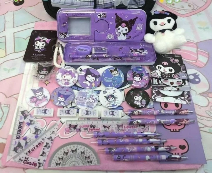 Набор Kuromi Violet школьный рюкзак, пенал, сумка и канцелярия