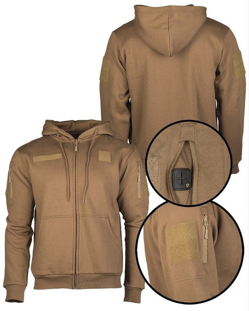 Реглан з капюшоном на блискавці "Tactical hoodie" Койот 11472019 розмір 3XL - зображення 2