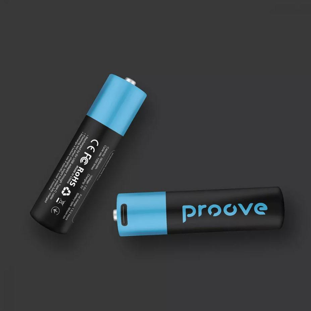 Аккумуляторные батарейки Proove Compact Energy AA Type-C 1.5V 2600mAh (2 шт) - Фото 2 Аккумуляторные батарейки Proove Compact Energy AA Type-C 1.5V 2600mAh (2 шт) - изображение 2