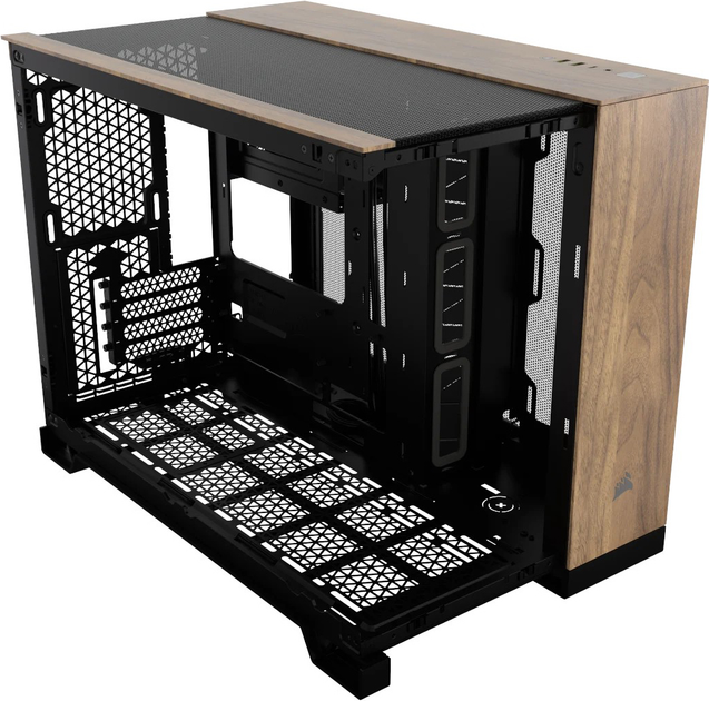 Корпус Corsair 2500X Micro ATX Black/Walnut Wood (CC-9011286-WW) - зображення 1