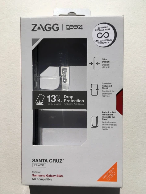 Чохол протиударний ZAGG Gear4 Santa Cruz D3O для Samsung Galaxy S22 Plus (S906) Прозорий + Black 702009144 - Фото 2 Чохол протиударний ZAGG Gear4 Santa Cruz D3O для Samsung Galaxy S22 Plus (S906) Прозорий + Black 702009144 - зображення 2