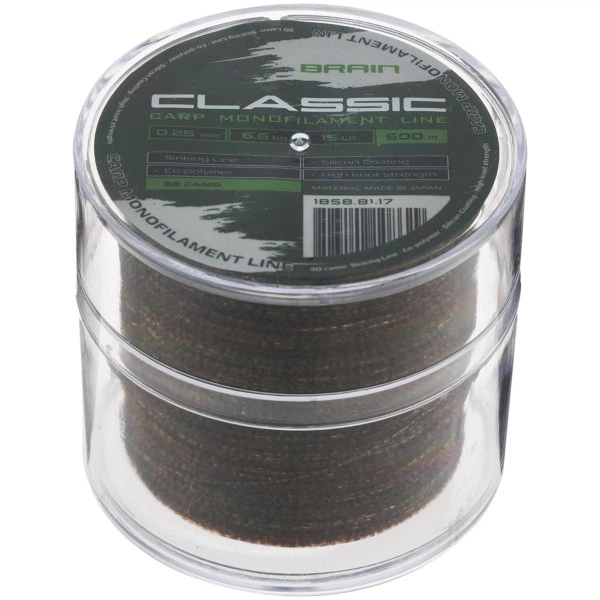 Волосінь Brain Classic Carp Line 3D (camo) 600m 0.25mm 15lb 6.6kg - зображення 2