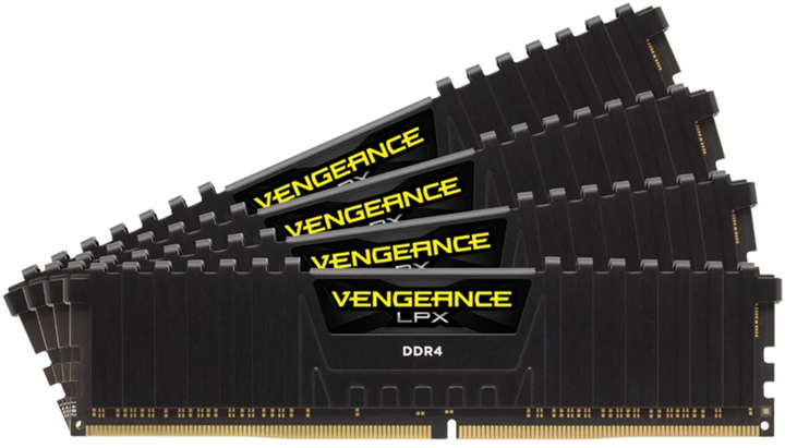 Pamięć RAM Corsair DDR4-2666 131072MB PC4-21300 (Kit of 4x32768) VENGEANCE LPX Black (CMK128GX4M4A2666C16) - obraz 1