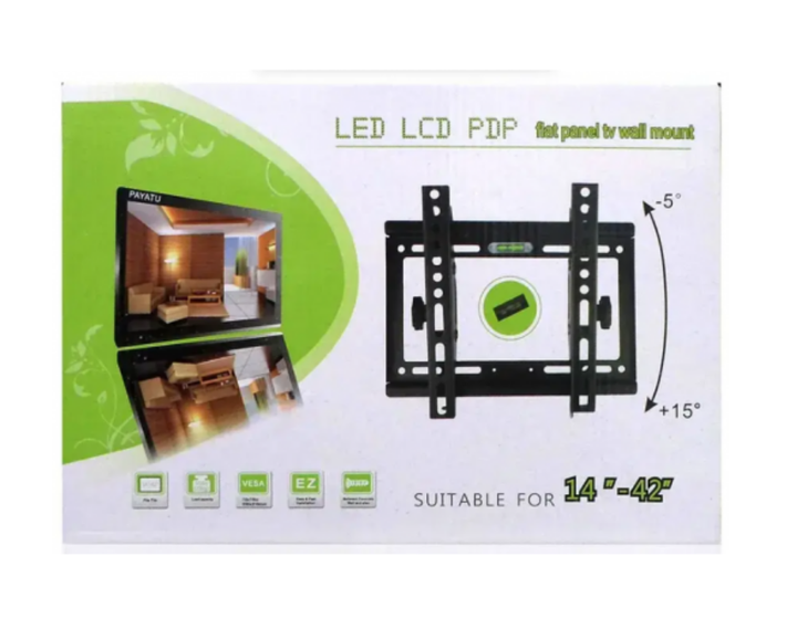 Кронштейн для телевізора 14"-42" TV Wall Mount KT-01 з нахилом чорний - Фото 2 Кронштейн для телевізора 14"-42" TV Wall Mount KT-01 з нахилом чорний - зображення 2