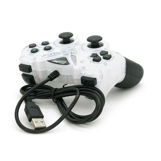 Геймпад дротовий для ПК USB-908 USB 2.0 Double Shock (White) - изображение 2