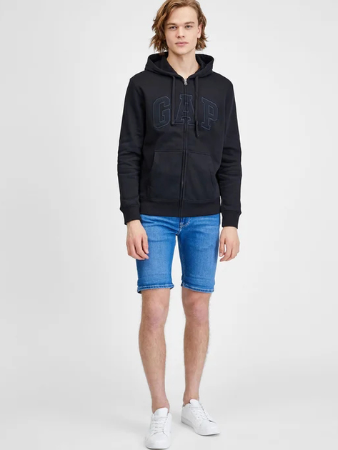 Bluza męska rozpinana streetwear z kapturem GAP 499917-06 L Czarna (1200046477661) - obraz 3