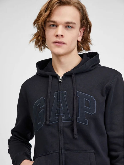 Bluza męska rozpinana streetwear z kapturem GAP 499917-06 L Czarna (1200046477661) - obraz 5