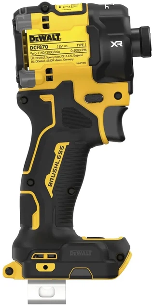 Шурупокрут ударний гідравлічний акумуляторний безщітковий DeWalt DCF870NT без акумулятора та зарядного пристрою - зображення 4