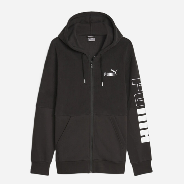 Толстовка на блискавці чоловіча Puma Power Winterized Full-Zip Hoodie Fl 67591401 M Чорна з принтом (4099683851425) - зображення 3