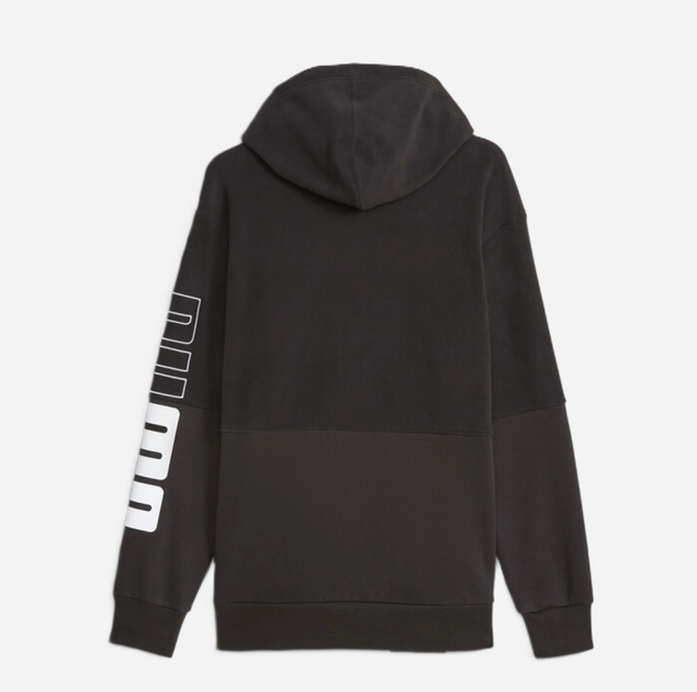 Толстовка на блискавці чоловіча Puma Power Winterized Full-Zip Hoodie Fl 67591401 M Чорна з принтом (4099683851425) - зображення 4