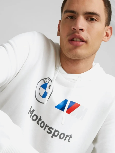 Bluza męska z kapturem Puma BMW MMS ESS FT 53814302 2XL Biała (4065453005053) - obraz 4