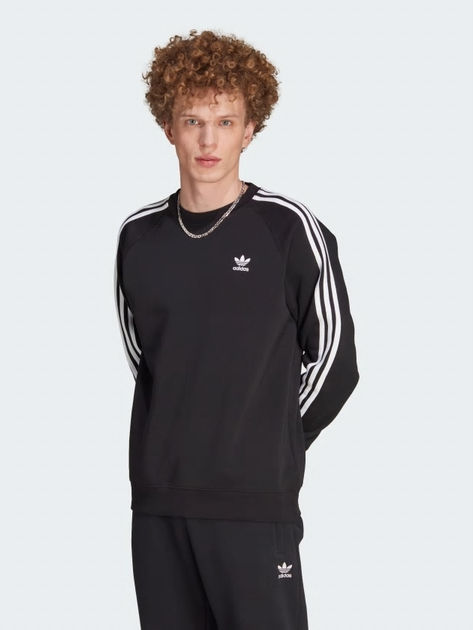 Світшот оверсайз чоловічий Adidas Adicolor Classics 3-Stripes Crew "Black" IM2087 L Чорний (4066761439257) - зображення 1