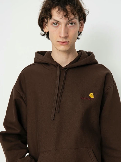 Худі чоловіче Carhartt WIP Hooded American Script Sweat "Tobacco" I028279-47XX M Коричневе (4064958754107) - зображення 3