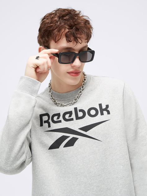 Bluza bez kaptura męska Reebok Identity Big 100050273 L Szara (4066751179941) - obraz 4