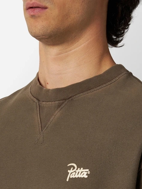 Bluza bez kaptura męska Patta Classic Washed 2050-315-0208-063 L Brązowa (8719523085136) - obraz 3